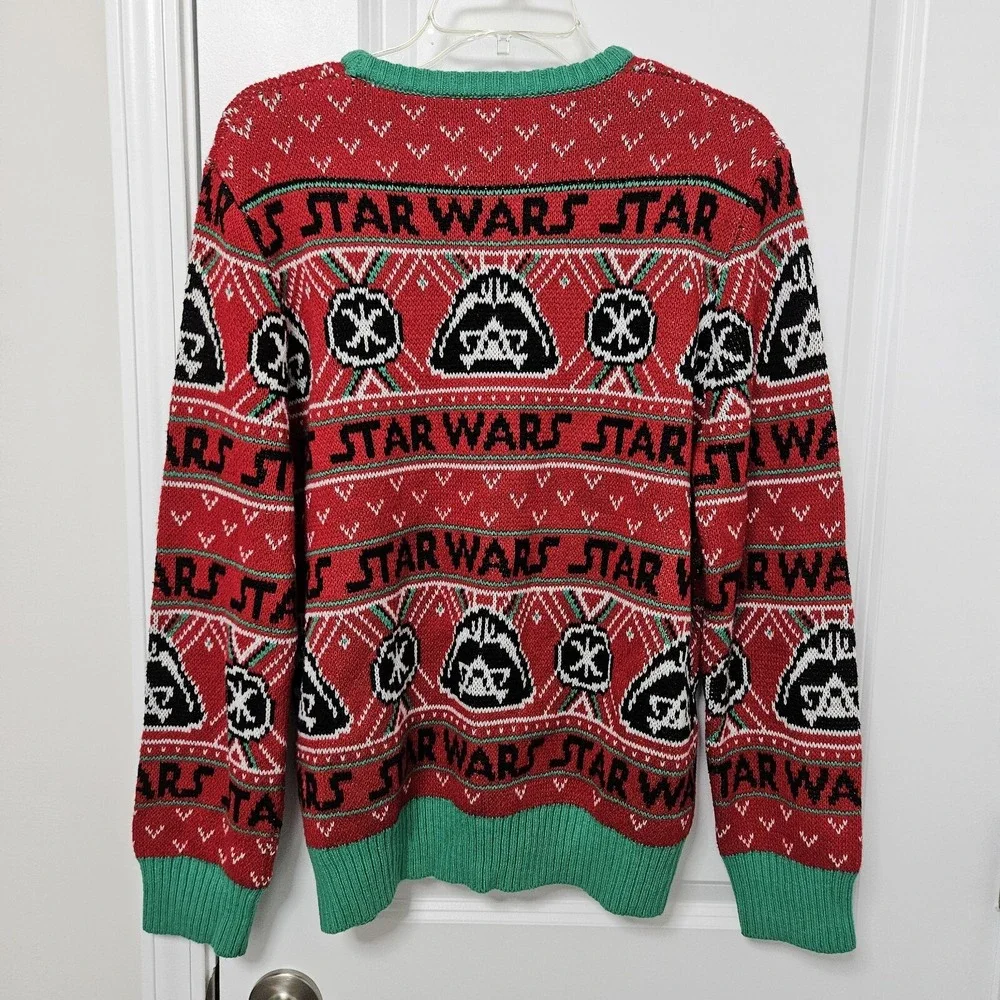 Star Wars Ugly Christmas Sweater Adult Medium Darth Vader Red Green White EUC‎